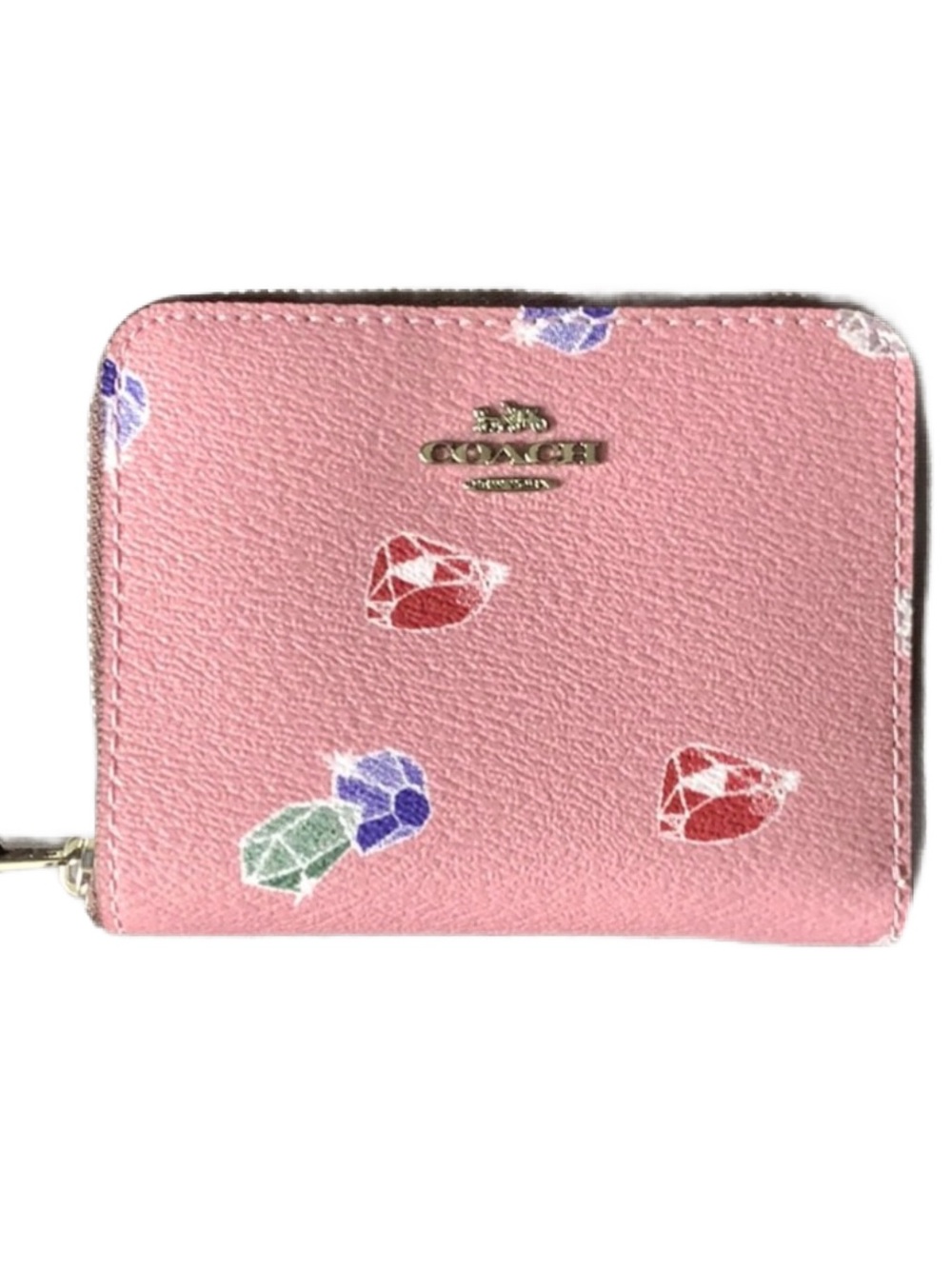 COACH X DISNEY SNOW WHITE Pink Gems Corner Zip Wristlet